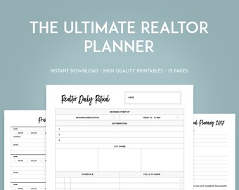 2017 VERSION - Real Estate Goal Setting Printables - INSTANT DOWNLOAD - Realtor goal tracker - Realtor Prospecting sheets -Open house signin
