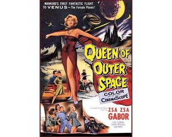 Queen Of Outer Space 1958 Zsa Zsa Gabor Classic Vintage Poster Retro Style Sci Fi Film Art Print FREE US Post Low EU Post
