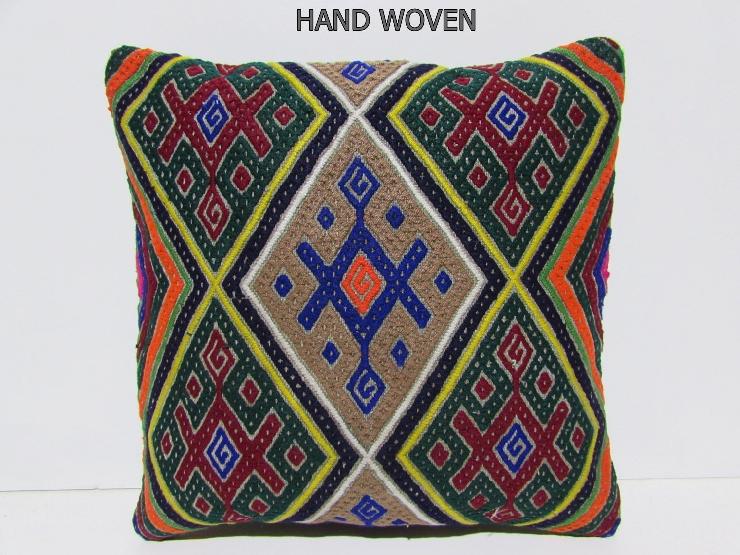 16x16 outdoor kilim pillow retro throw by DECOLICKILIMPILLOWS