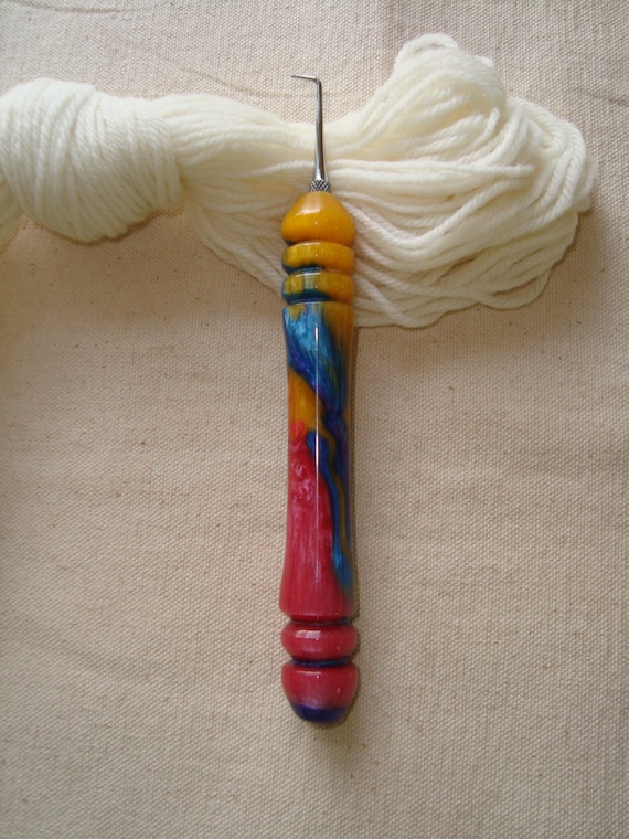 Blunt Point Knitting Loom Hook / Pick / Tool with Unique Resin