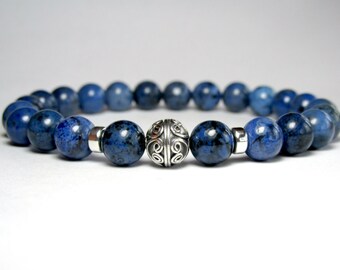 Mens Sodalite Bracelet, Mens Beaded Bracelet, Bracelet for Men, Stretch Bracelet, Gemstone Bracelet, Blue Bracelet, Jewelry for Men