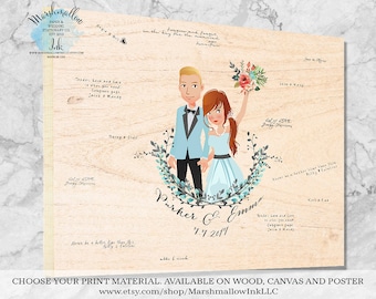 Wedding Portrait Guest Book Wedding Guest Book Alternative, Wedding Signs Guest Book Sign, Wedding Gift Ideas Wood Guestbook Gift for Bride
