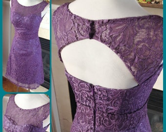 Lace bridesmaid dress, purple lace dress, lace dress women - On clearance