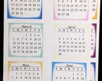 2017 Mini-calendar Bullet Journal Stickers