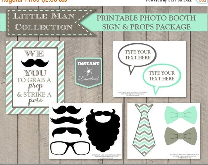 SALE INSTANT DOWNLOAD Printable Little Man Mustache Photo Booth Sign and Props / Baby Shower / Birthday / Little Man Collection / Item #1305