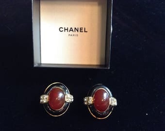 Fabulous Chanel Cabochon gripoix earrings.