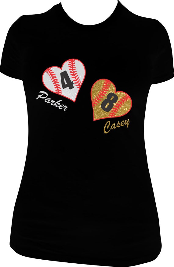 Custom baseball mom shirt and softball mom shirt. Sparkly