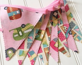 Vintage Camper Banner, Bunting Banner, Home Decor, Party Decor, Photo Backdrop, Vintage Trailer