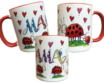 Mama Cup, mother's day gift, red, RosiRosinchen