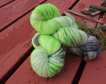 Ashes In The Grass Hand Dyed Yarn Single Ply Worsted Weight Hat Knitting Yarn