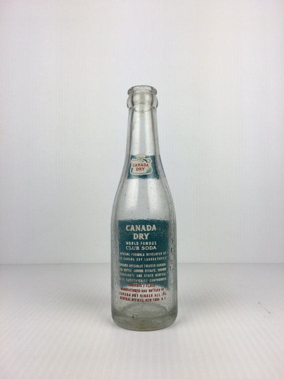 Vintage Canada Dry Club Soda Bottle Vintage Canada Dry Glass