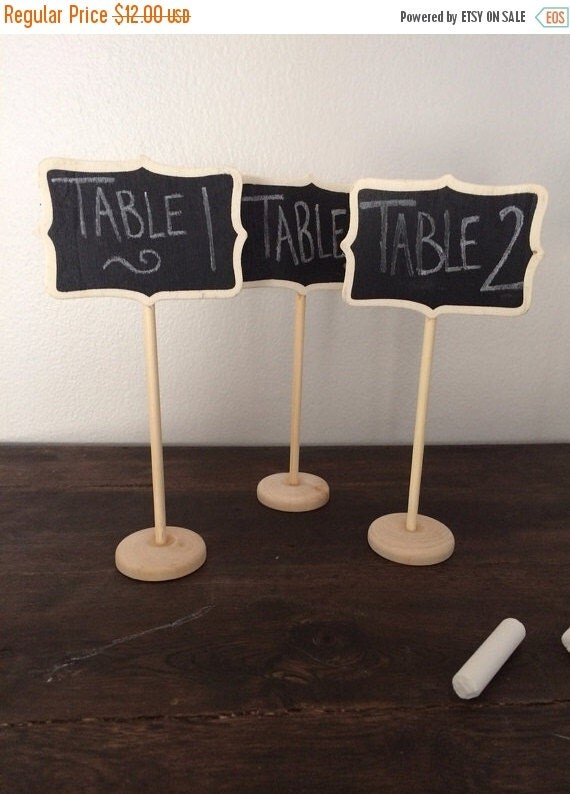 5 Small Chalkboard Table Stands Shabby Chic by HandStampOlogy