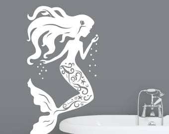 Free Shipping! Mermaid Wall Decal Nursery Decor - Girl Decor - Home Decor - Beach Theme