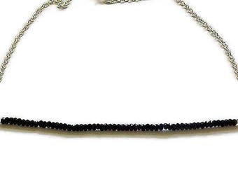 black spinel and sterling silver necklace