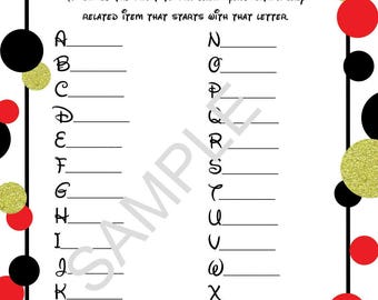 Baby ABC Game BabyShower Cards INSTANT DOWNLOAD