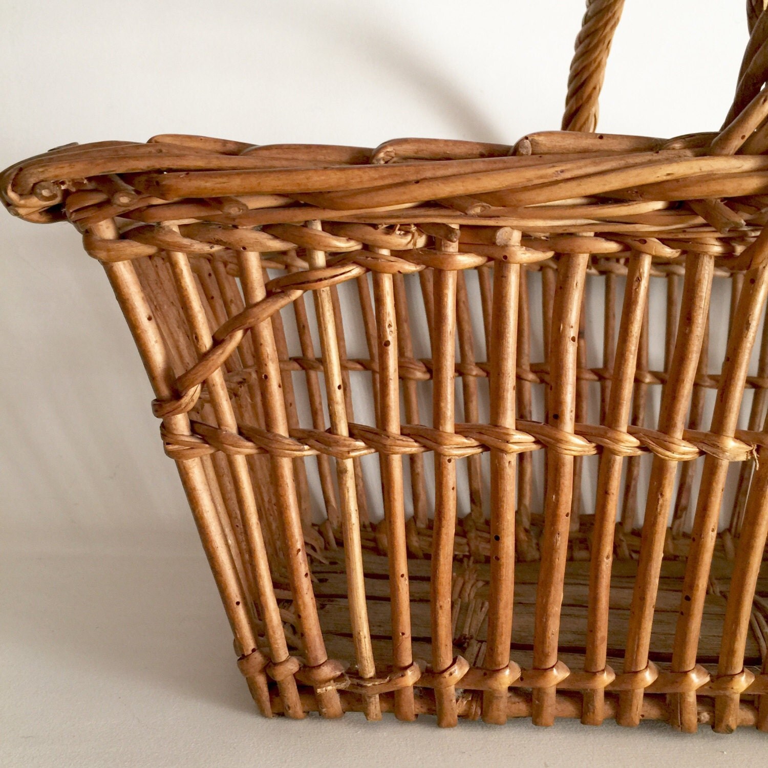 French Antique Basket Handwoven French Vintage by LaVieEnPastis