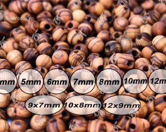 Holyland olive wood beads Various Sizes and Quantity olivewood premium quality polished
