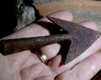 Rare Antique Conserved Large English Medieval 'Swallow Tail' Iron Cavalry Arrow Head Circa: 14th - 15th Century AD