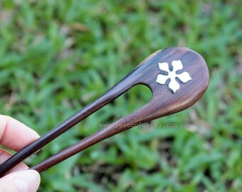 Wooden Hair Fork Natural Wood Hair Stick Hair Pin Accessories with Flower Design