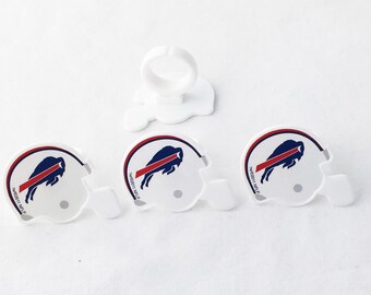 12 Buffalo Bills Cupcake Rings NFL Football Toppers Party Favors