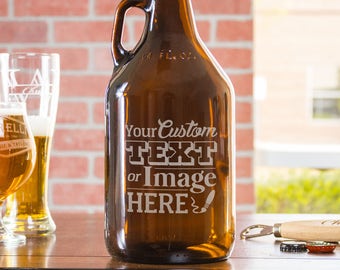 Custom Growler, Beer Gift, Personalized Growler, Beer Growler, Birthday Gift For Him, Engraved Growler, Monogram Growler, Etched Growler