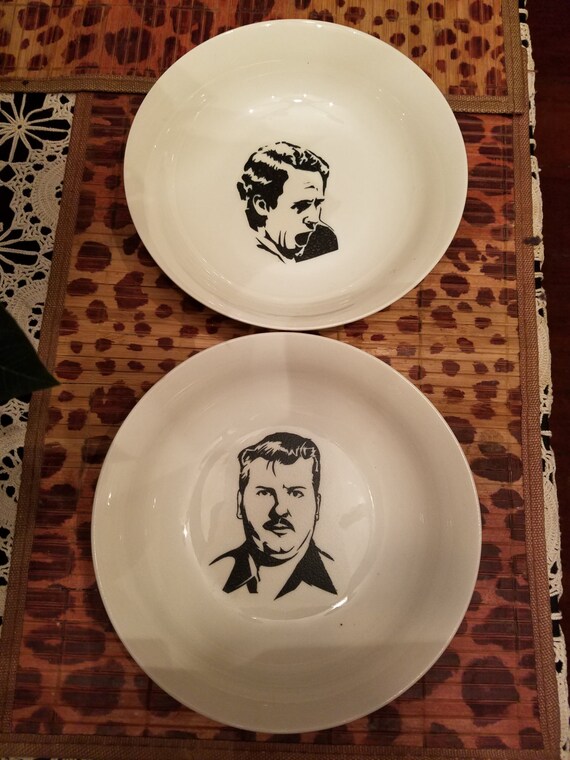 Serial killer cereal bowls. Set of 2 Tasteless Art.