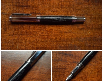 Ready to Ship***** Ancient Bog Oak Fountain Pen made with 4,000 + Year Old Wood and Chome Hardware
