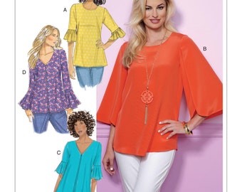 Butterick Pattern B6456 Misses' Tulip or Ruffle Sleeve Tops