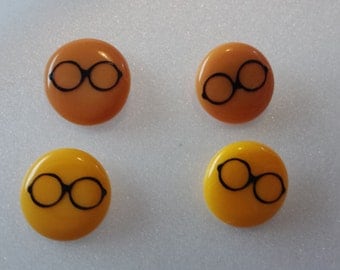 Round Eye Glasses - Harry Potter Style - Button Pierced Earrings