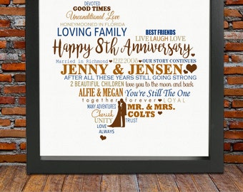 Personalized 8th Anniversary gift - 8 year wedding anniversary gift, 8th wedding anniversary gift,8th anniversary gift, 8 years anniversary