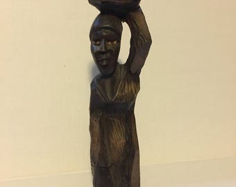 Carved Wooden Woman Figurine