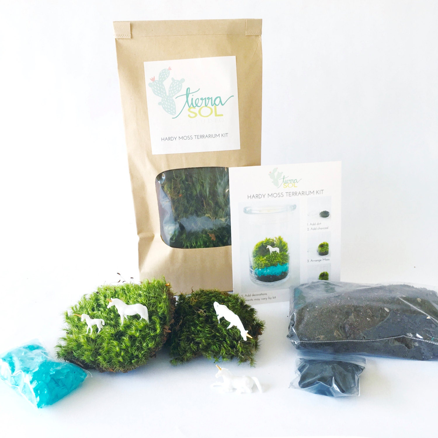 DIY Terrarium Kit Unicorn Hardy Moss Terrarium Unicorn