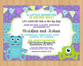 Monsters Inc Inspired Baby Shower Invitation