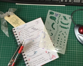 Bullet Journal Stencil - mylar planner stencil - for Organisers, Filofaxes, Notebooks & Stationary Stencil Lovers