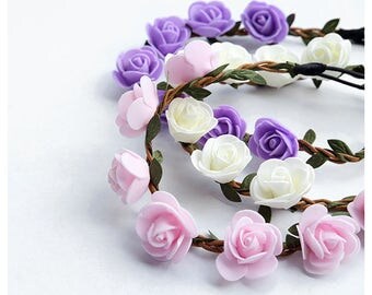 Child Flower Crown, Baby Headband, Newborn Toddler Headband, Baby Girl, Baby Photo Prop, Baby Shower Gift, Trendy Stylish Baby