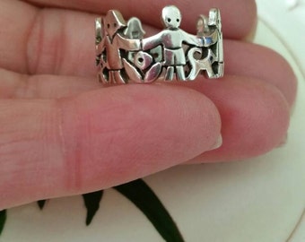 Vintage Retired James Avery Silver Paper Doll Children Ring with Gift Box 3 sizes Available See Product Description