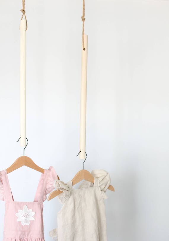 Items similar to Set of Two Dowel Rod Hangers Ceiling or wall. Dress