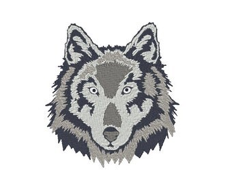 Grey Wolf Machine Embroidery Design Embroidery Designs Wolves Animal Embroidery Filled Stitch 4X4 5X7 6X10 8X8 Instant Download