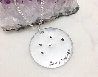 Cassiopeia constellation necklace - Cassiopeia necklace - zodiac necklace - star sign necklace - Mother's Day Gift - gift for her - fangirl