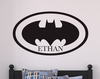 BATMAN Wall Decal | Vinyl Wall Decal Batman Name LARGE Marvel Wall Decal Teen and Nursery Wall Decor | SUPERHERO Decor child006