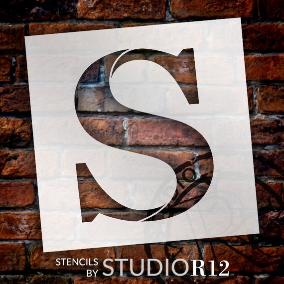 S Monogram Letter Stencil Select Size STCL1732 by