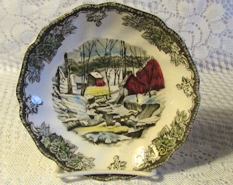 Johnson Bros Friendly Village Saucer, The Ice House Vintage Replacement Saucer