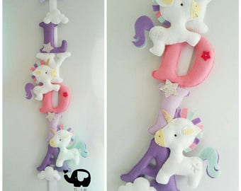 Unicorn nursery decor, Unicorn banner, unicorn name banner, unicorn decor, personalised banner, perfect gift for a girls bedroom or nursery.