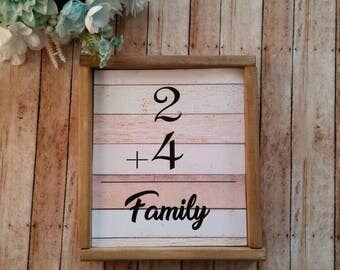 Family number sign, flashcard sign, wood framed sign, wooden sign personalized , personalized number sign, wooden sign custom