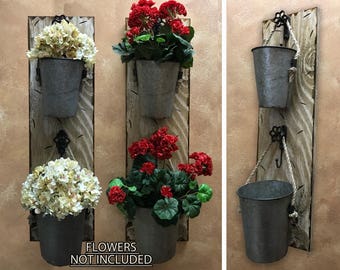 Wall Planter Outdoors Antique White Red Flower Pot Herb Garden Holder Distressed Rustic Wood Sconce With Wall Planter Outdoors Antique White Red Flower Pot Herb Garden Holder Distressed Rustic Wood Sconce With