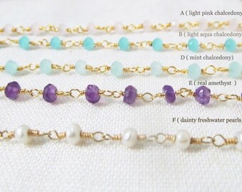 beaded choker, choker necklace, chocker necklace, bead choker, rosary choker chalcedony gemstone choker, real gemstone choker necklace