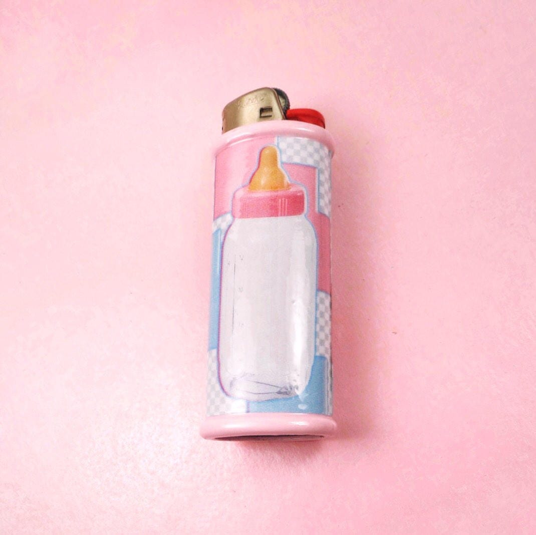 Baby Bottle Crybaby Bic Lighter Case Cover Holder