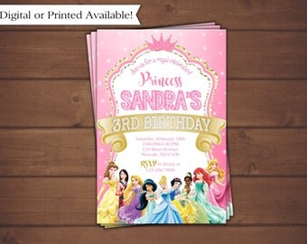 Princess Invitation, Princesses Birthday Invitation