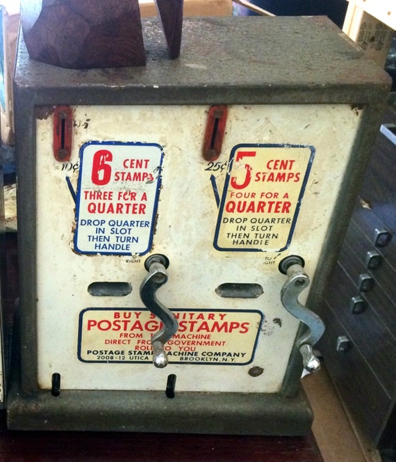 Vintage Postage Stamp Machine Co. NY Vending Machine 6 cents/