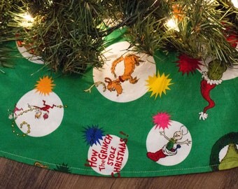 Christmas Tree Skirt-Grinch Tree Skirt-Grinch-Holiday Decor-Christmas Decoration-Family Christmas